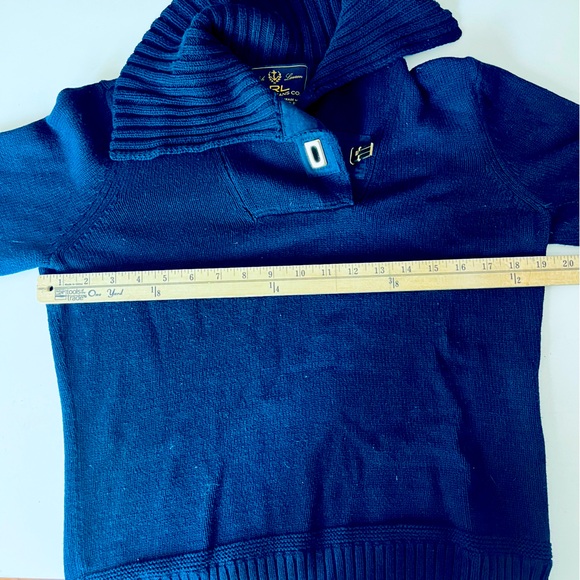 RALPH LAUREN JEANS navy cotton sweater with gold lock size M - Picture 7 of 8